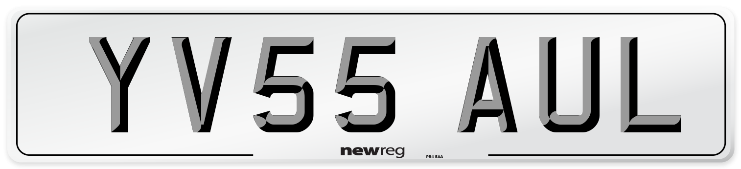 YV55 AUL Number Plate from New Reg